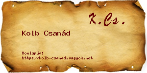 Kolb Csanád névjegykártya
